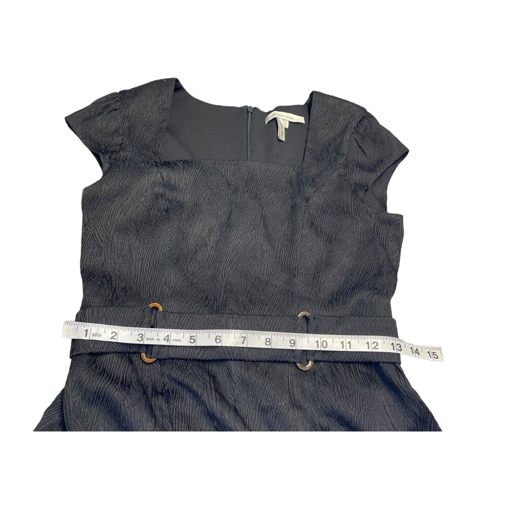 Max & Cleo Fit & Flare Dress Girls 4 Textured Belted Cap Sleeve Square Neck - Picture 5 of 7